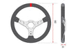 RACEWORKS 350mm FLAT STYLE BLACK SUEDE STEERING WHEEL 