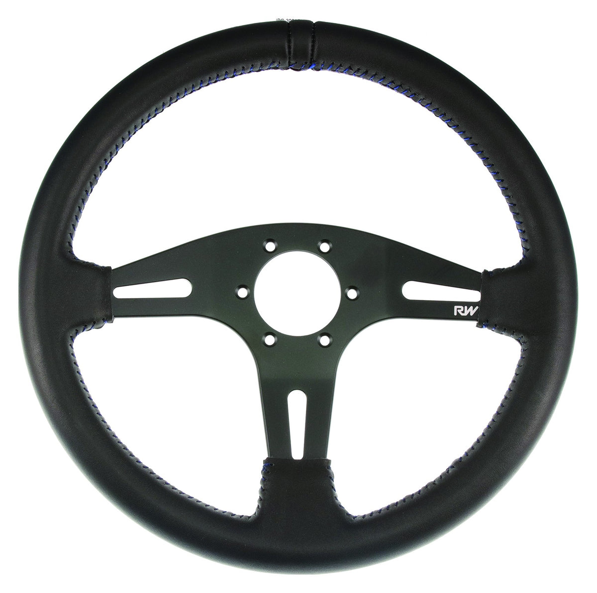 VPR-194BK RACEWORKS 350mm FLAT STYLE BLACK LEATHER STEERING WHEEL ...