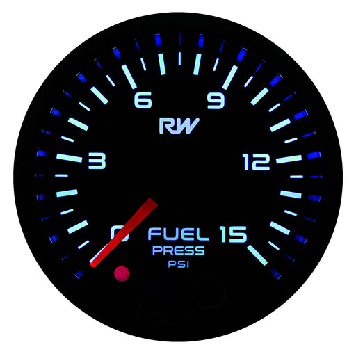 RACEWORKS 52MM ELECTRONIC CARBY FUEL PRESSURE GAUGE KIT 0-15psi