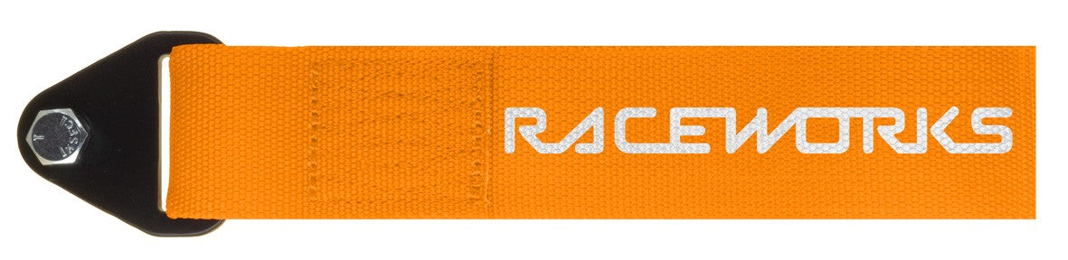 RACEWORKS FLEXIBLE TOW STRAP - FLUORO ORANGE