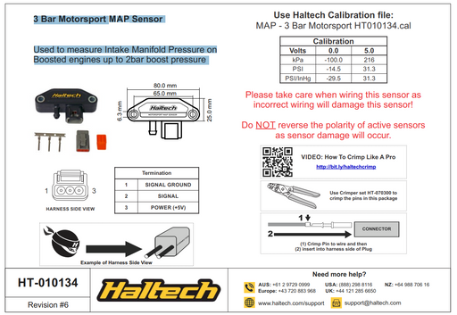 HALTECH 3 Bar MOTORSPORT MAP SENSOR 