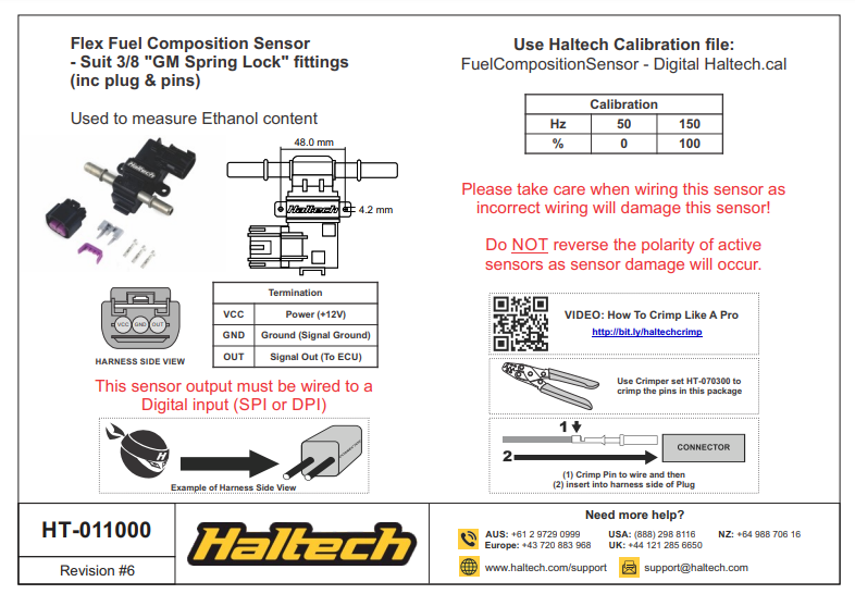 HALTECH FLEX FUEL COMPOSITION SENSOR