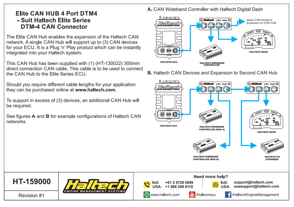 HALTECH ELITE CAN HUB 4 PORT DTM-4