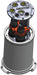  Triple EFI Fuel Pump Round Surge Tank - Black, 5 Liter (1.25 Gal), -10 ORB Outlet With -8 ORB Returns