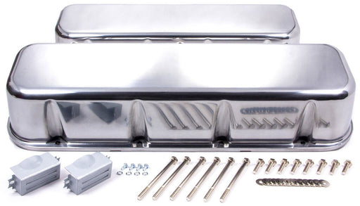 Polished Aluminium Tall (3-11/16") No Hole Valve Covers Fits 1965-95 B/B Chev 396-427-454-502, Bolt Kit Included