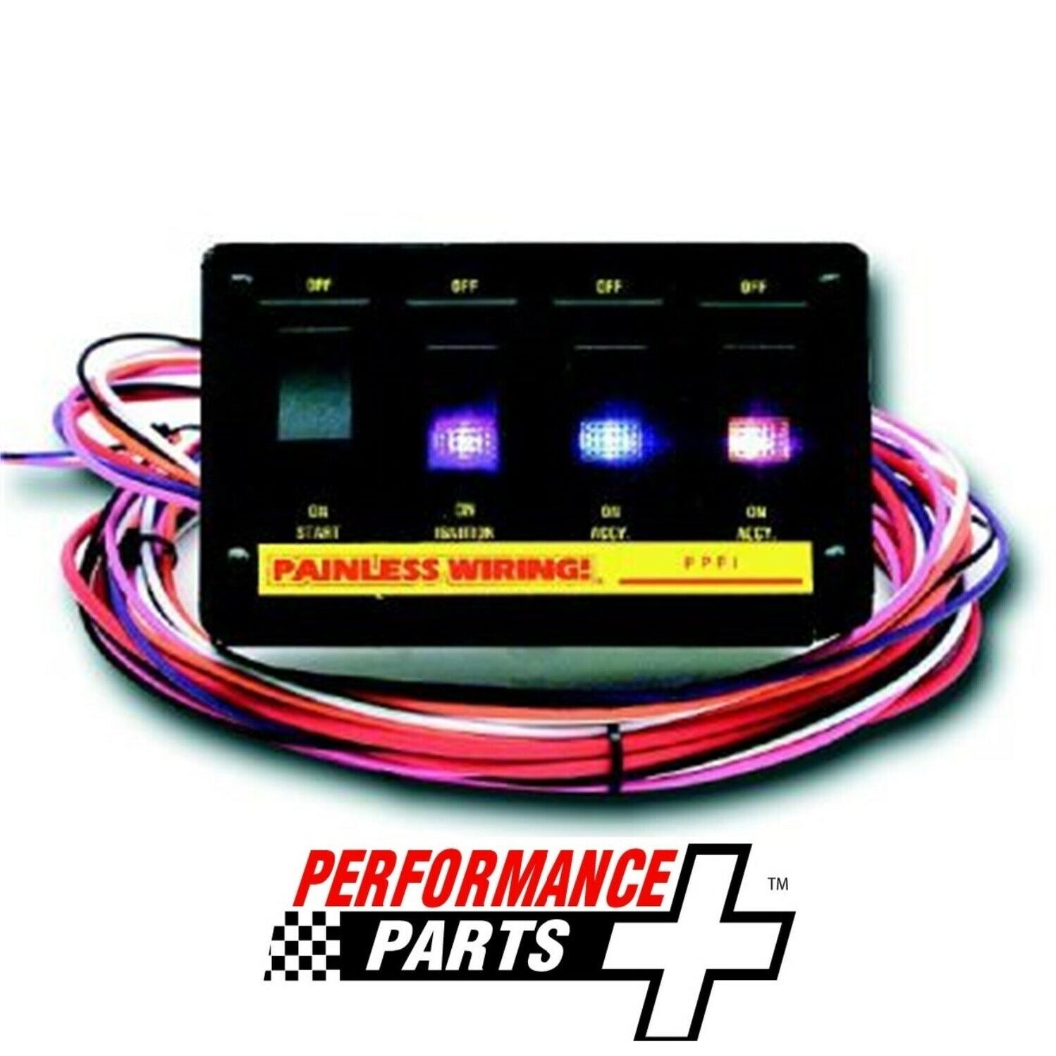50404 PAINLESS 4-SWITCH LIGHTED NON-FUSED ROCKER SWITCH PANEL WITH ...