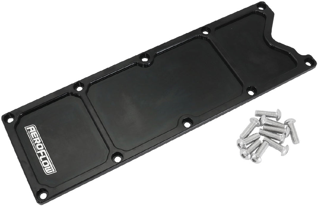 GM LS1 BILLET VALLEY PLATE, BLACK FINISH