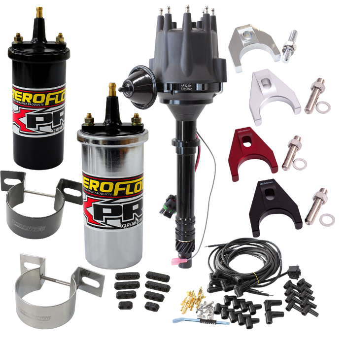 XPRO IGNTION KIT SUIT SB/BB CHEV WITH BLACK CAP BLACK ANODISED BODY DISTRIBUTOR AF4210-8360BLK