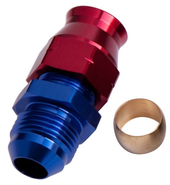 TUBE TO MALE AN ADAPTER 5/16" TO -6AN BLUE/RED