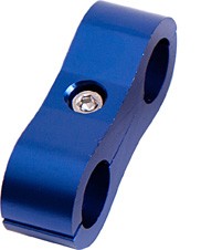 BILLET ALUMINIUM DUAL HOSE SEPARATOR - 1/4" I.D (6.4mm) BLUE