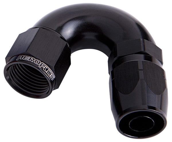 550 SERIES CUTTER ONE-PIECE FULL FLOW SWIVEL 150° HOSE END SUITS 100 & 450 SERIES HOSE -6AN BLACK