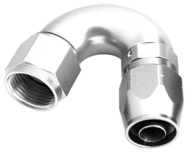 550 SERIES CUTTER ONE-PIECE FULL FLOW SWIVEL 150° HOSE END SUITS 100 & 450 SERIES HOSE -6AN SILVER