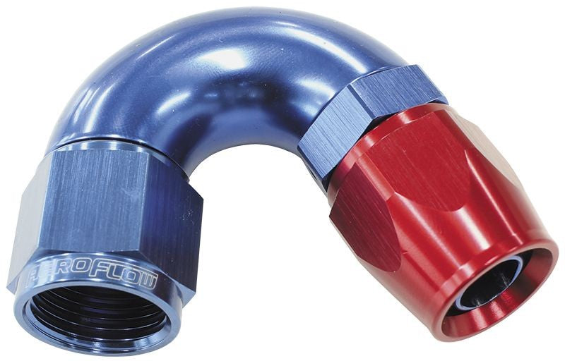 570 SERIES PTFE 150° HOSE END -6AN BLUE/RED