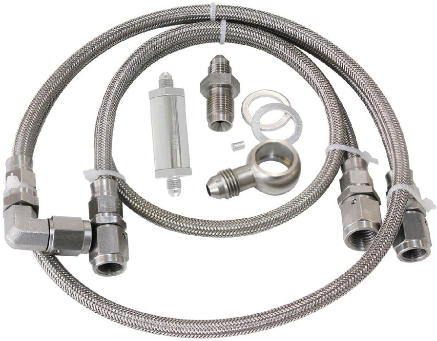 TURBO FEED OIL LINE KIT SUIT FORD BA-BF XR6, INCLUDEES 30 MICRON FILTER