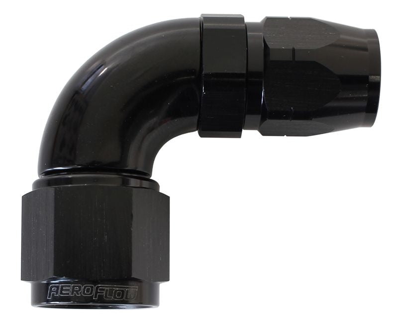550 SERIES CUTTER STYLE ONE-PIECE SWIVEL 90° STEPPED HOSE END -12AN TO -16 HOSE BLACK