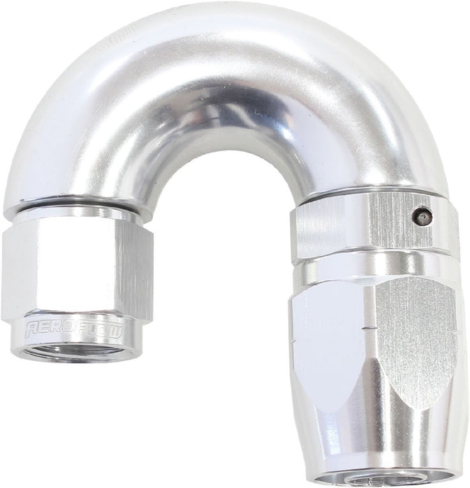 550 SERIES CUTTER STYLE ONE-PIECE SWIVEL 180° STEPPED HOSE END -12AN TO -16 HOSE SILVER
