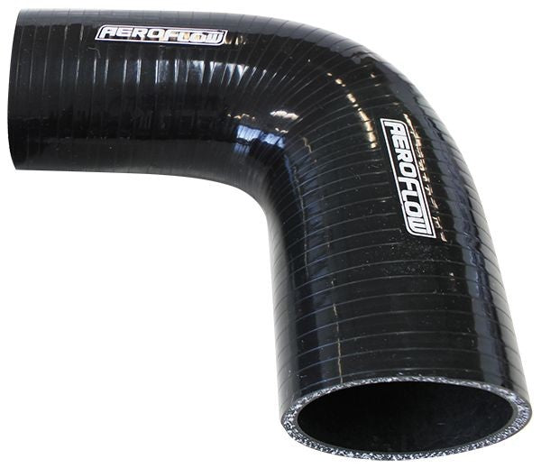 GLOSS BLACK 90° SILICONE REDUCER / EXPANDER HOSE 1-1/4" (32mm) TO 1" (25mm)
