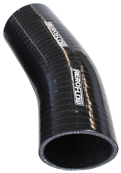 GLOSS BLACK SILICONE ELBOW HOSE 23° 2-1/2" (63mm) I.D 5.3mm WALL THICKNESS 125mm LEG