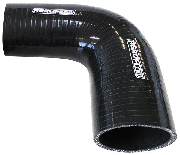 GLOSS BLACK 90° SILICONE REDUCER / EXPANDER HOSE 3-1/4" (82mm) TO 3" (76mm)