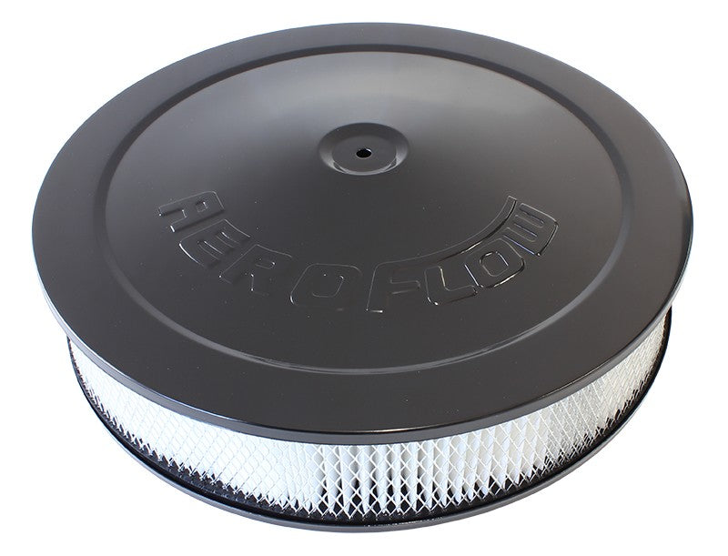 BLACK 14" x 3" AIR FILTER ASSEMBLY WITH 1-1/8" DROP BASE, 5-1/8" NECK 2