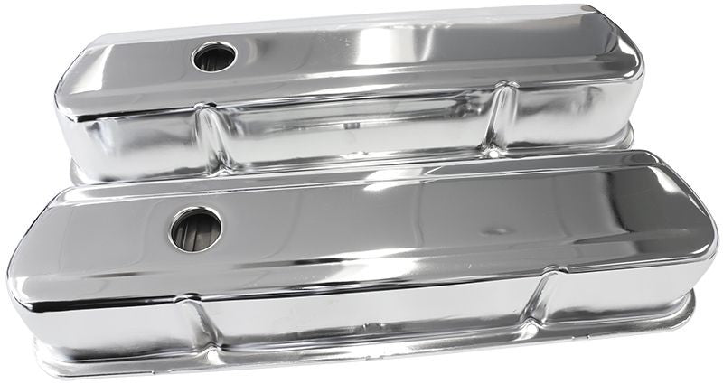 CHROME STEEL VALVE COVERS HOLDEN 253-308 WITHOUT LOGO