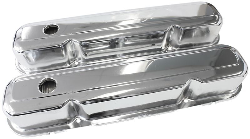 CHROME STEEL VALVE COVERS SUIT SB CHRYSLER 318-360 WITHOUT LOGO