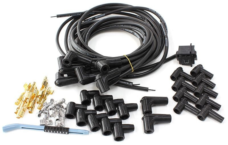 XPRO UNIVERSAL V8 8.5mm IGNITION LEAD SET WITH 90° SPARK PLUG BOOTS - BLACK