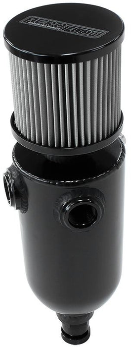 UNIVERSAL BREATHER TANK - BLACK, WITH DUAL -8 ORB PORTS