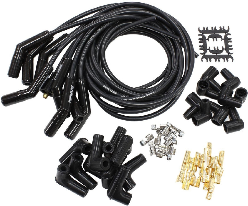 XPRO UNIVERSAL V8 IGNITION LEAD SET WITH 135° CERAMIC BOOTS - BLACK