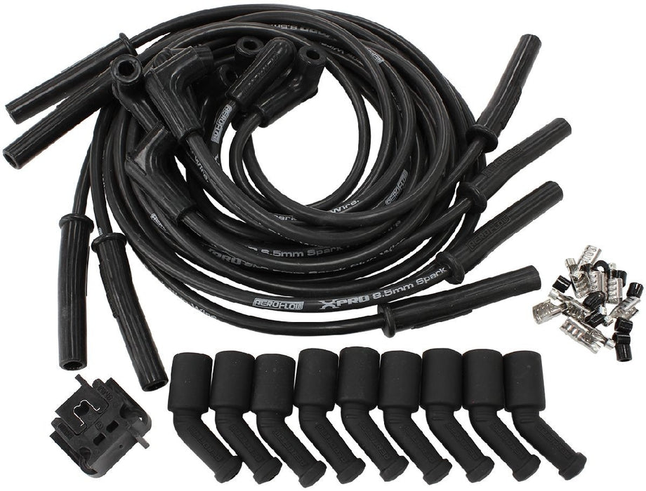 XPRO UNIVERSAL 8.5mm IGNITION LEAD SET WITH STRAIGHT CERAMIC BOOTS - BLACK