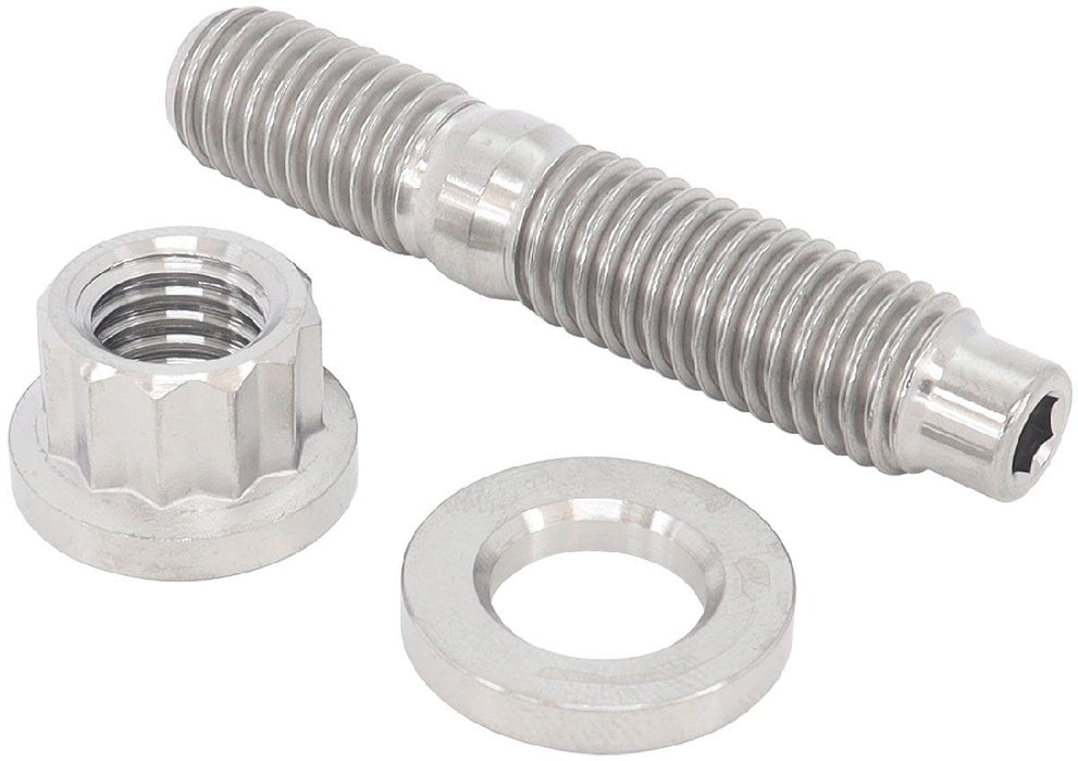M10 x 1.50mm TITANIUM STUD, NUT & WASHER KIT. SOLD AS ONE STUD ONLY.