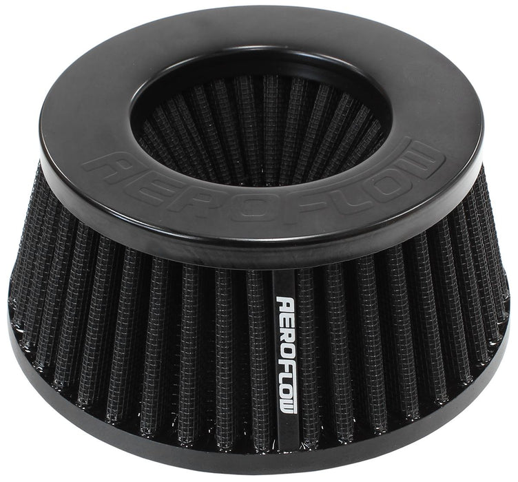 UNIVERSAL 3" (76mm) CLAMP-ON STEEL TOP INVERTED TAPERED POD FILTER WITH BLACK END 2
