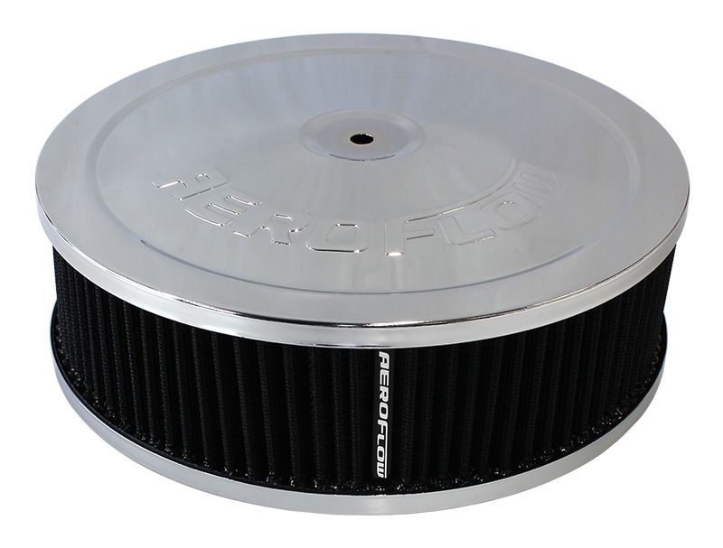 CHROME 9" x 2-3/4" AIR FILTER ASSEMBLY, 5-1/8" NECK