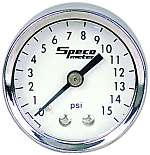 SPECO METER SPORTS SERIES 1 1/2" FUEL PRESSURE GAUGE 0-15psi